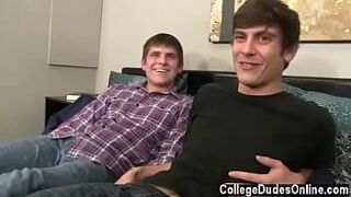 Hot gay sex They both lie down on the sofa next, interchanging some porn video